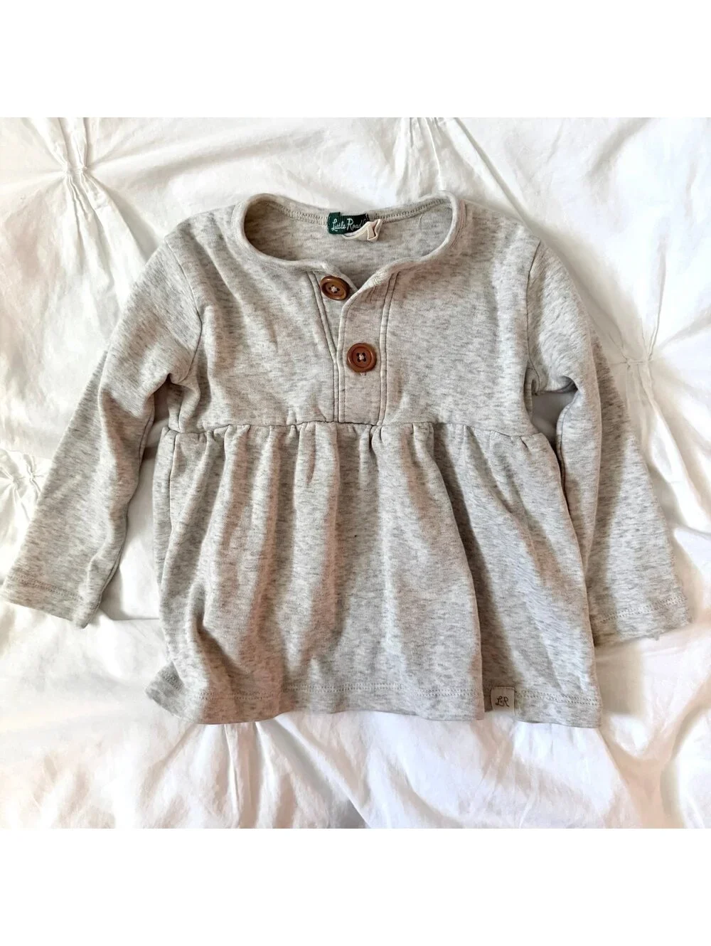 Little Road Co. Heathered Gray Tan Pullover Top